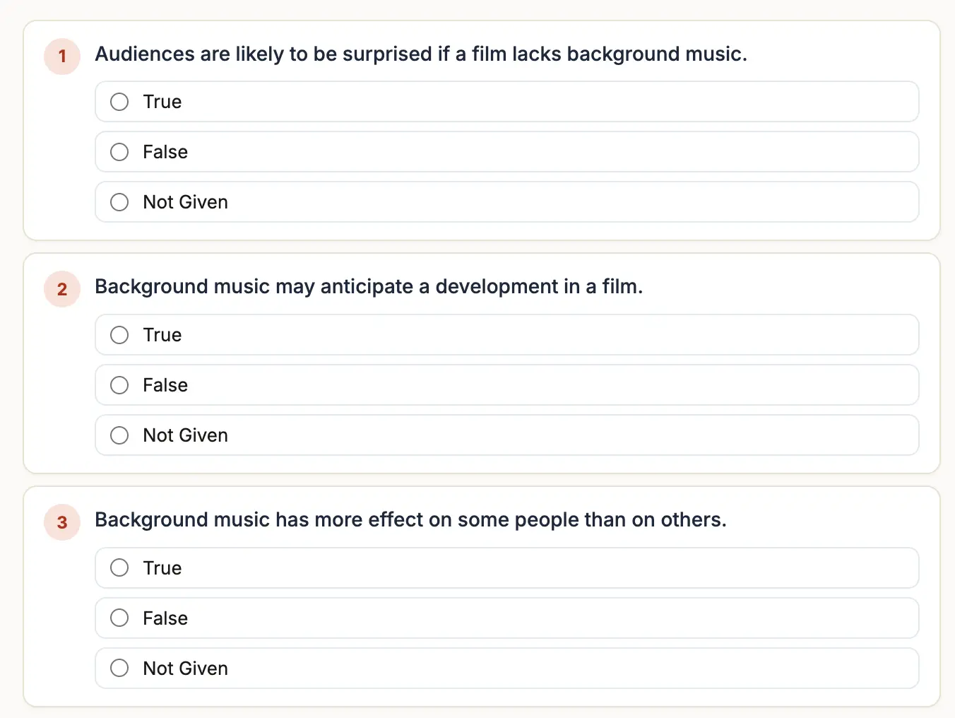 dạng bài True:False:Not Given