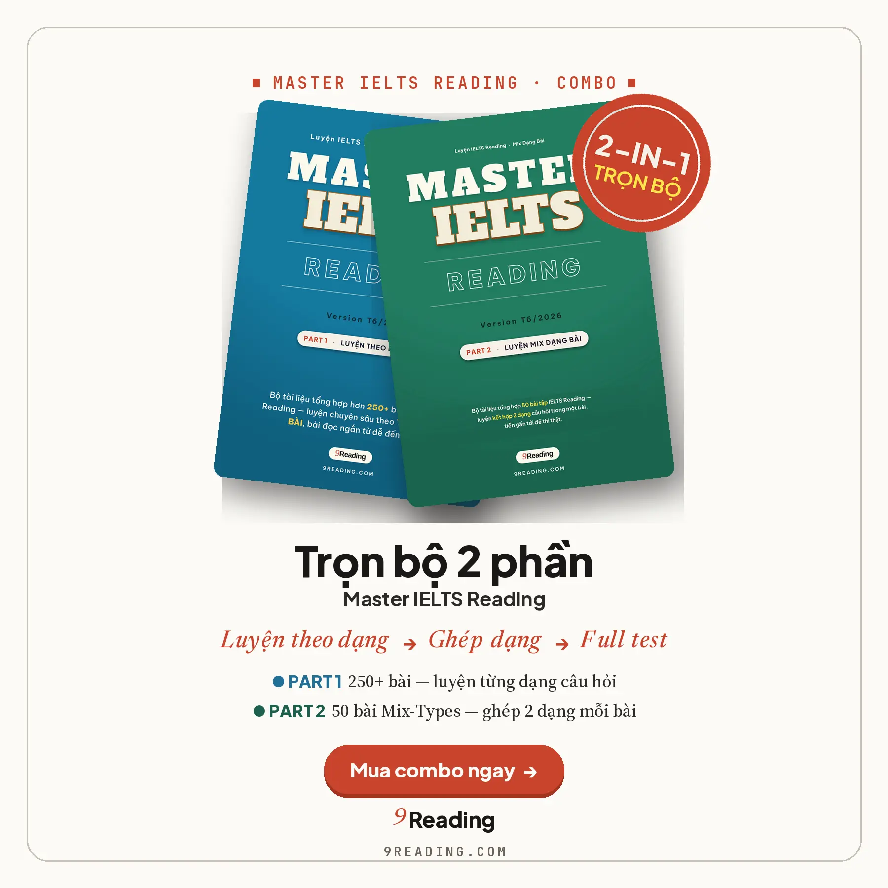 Combo trọn bộ Master IELTS Reading PDF